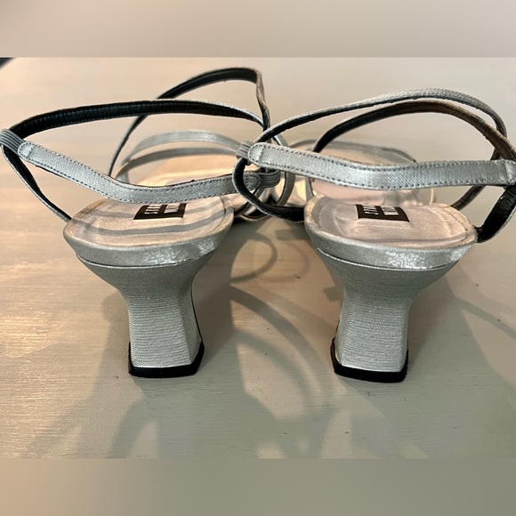 Stuart Weitzman Silver Strappy Heels size 9 - Picture 3 of 8